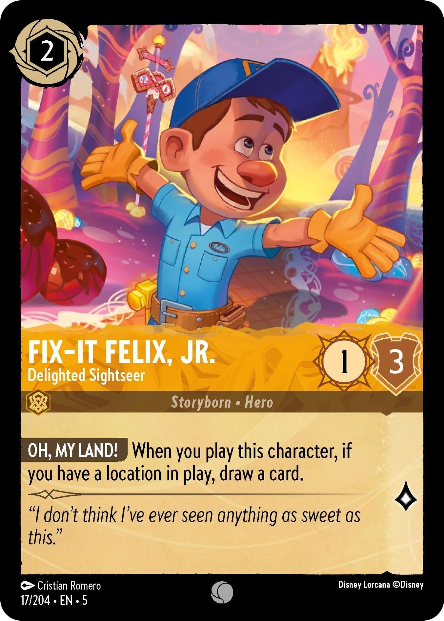 Disney Lorcana - Fix - It Felix, Jr. - Delighted Sightseer (17/204) (Shimmering Skies)