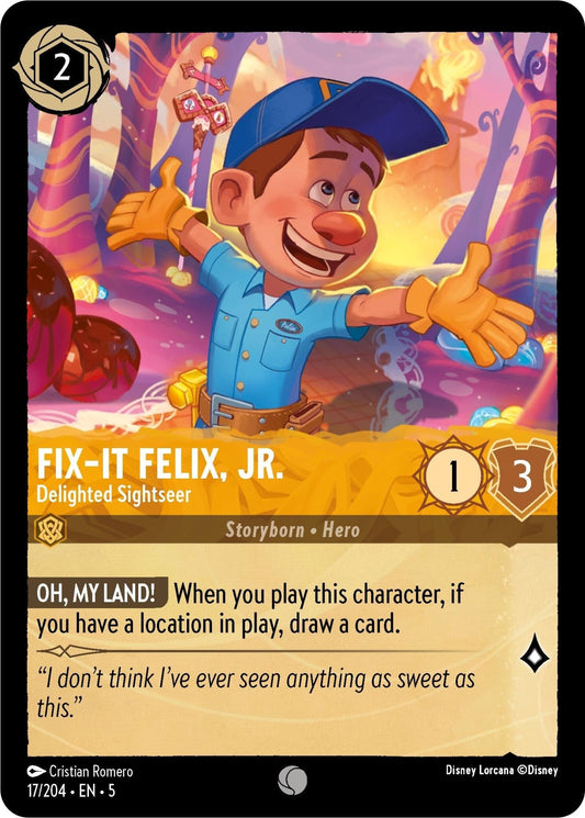 Disney Lorcana - Fix - It Felix, Jr. - Delighted Sightseer (17/204) (Shimmering Skies)