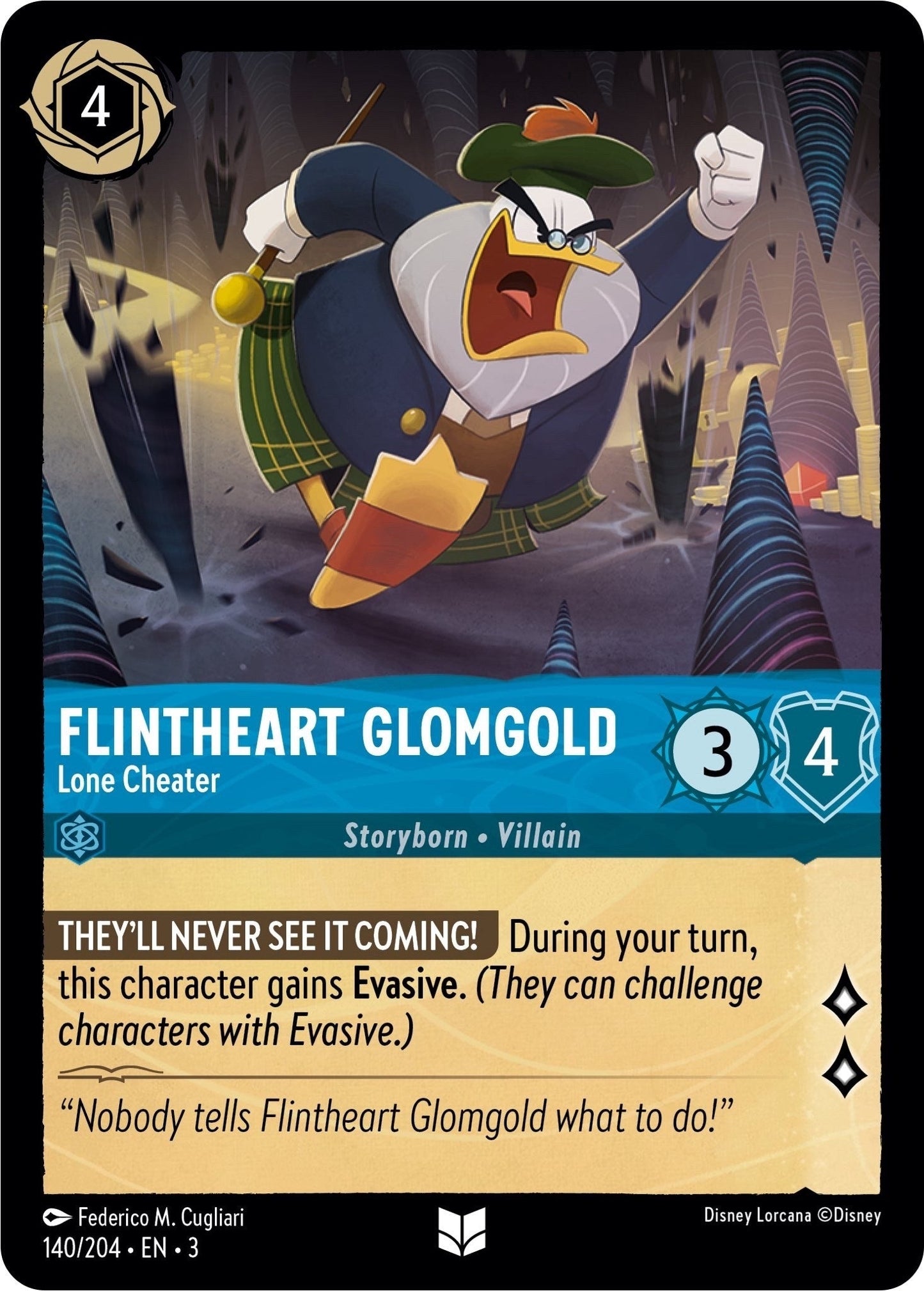 Disney Lorcana - Flintheart Glomgold - Lone Cheater (140/204) (Into the Inklands)