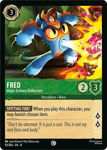 Disney Lorcana - Fred - Major Science Enthusiast (92/204) (Reign of Jafar)