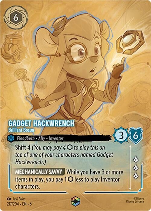 Disney Lorcana - Gadget Hackwrench - Brilliant Bosun (Enchanted) (217/204) (Azurite Sea)