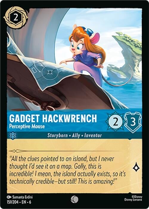 Disney Lorcana - Gadget Hackwrench - Perceptive Mouse (151/204) (Azurite Sea)