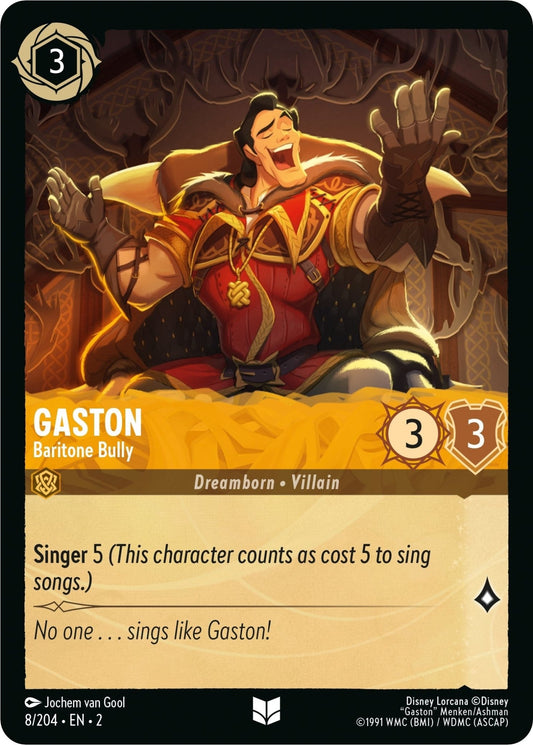 Disney Lorcana - Gaston - Baritone Bully (8/204) (Rise of the Floodborn)