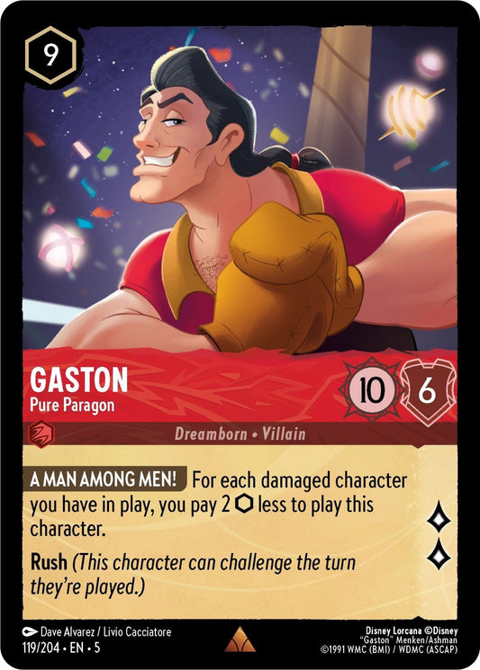 Disney Lorcana - Gaston - Pure Paragon (119/204) (Shimmering Skies)