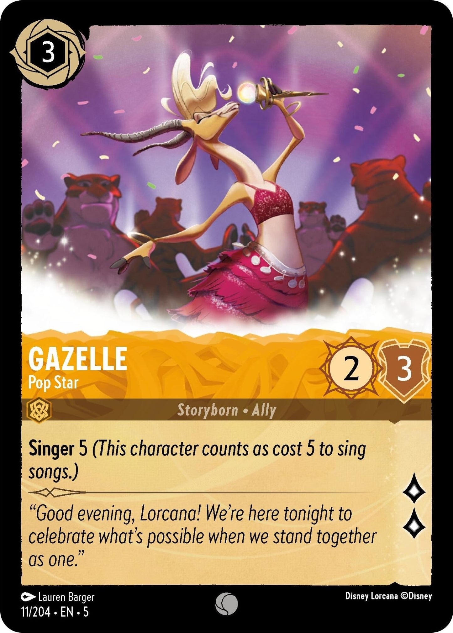 Disney Lorcana - Gazelle - Pop Star (11/204) (Shimmering Skies)