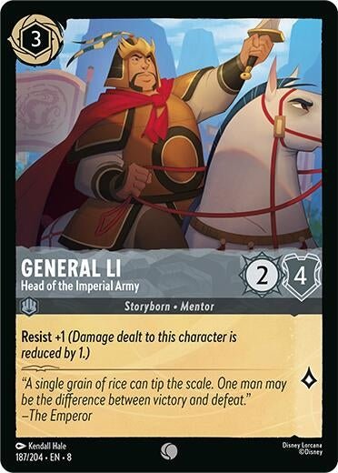 Disney Lorcana - General Li - Head of the Imperial Army (187/204) (Reign of Jafar)