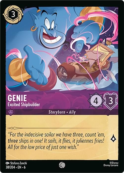 Disney Lorcana - Genie - Excited Shipbuilder (38/204) (Azurite Sea)