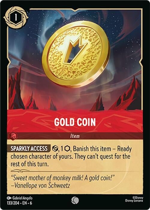 Disney Lorcana - Gold Coin (133/204) (Azurite Sea)