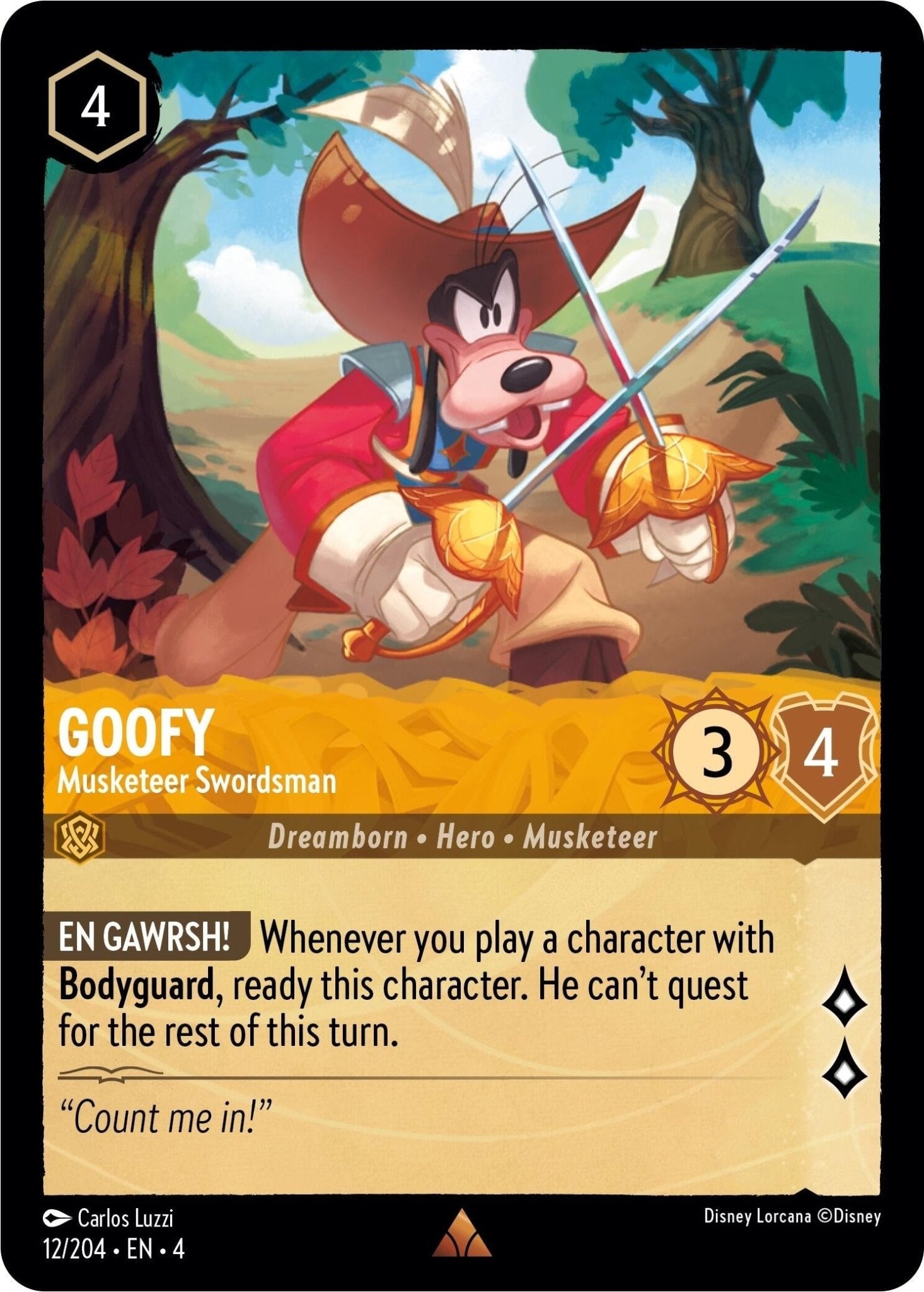 Disney Lorcana - Goofy - Musketeer Swordsman (12/204) (Ursula's Return)