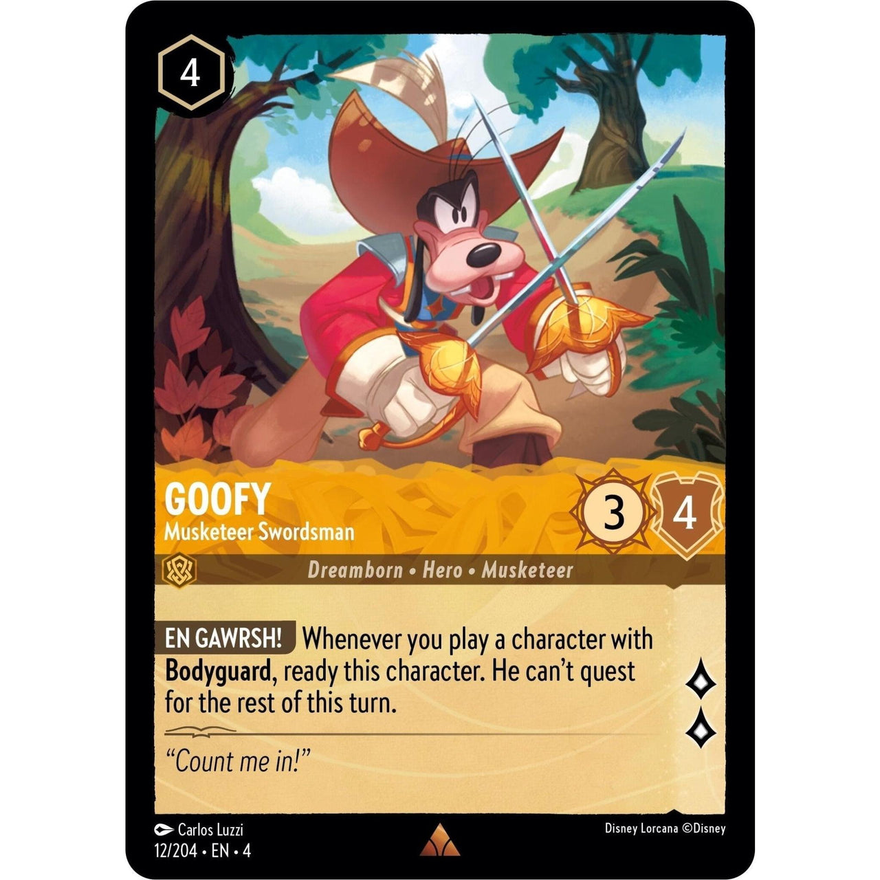 Ravensburger Goofy - Musketeer Swordsman (12/204) (Ursula's Return) by LAB7 Malta, Europe