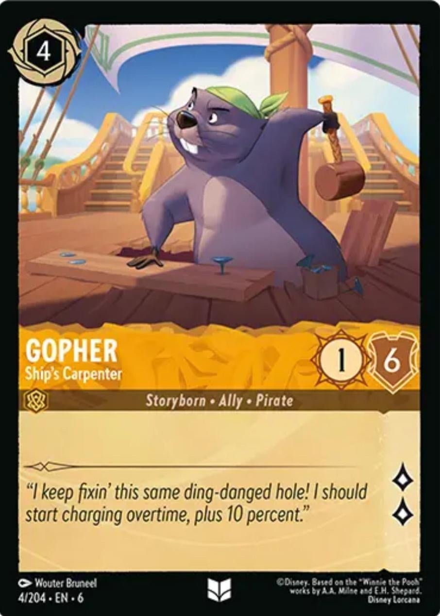 Disney Lorcana - Gopher - Ship's Carpenter (4/204) (Azurite Sea)