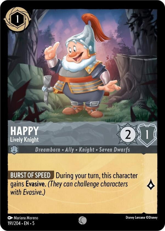 Disney Lorcana - Happy - Lively Knight (191/204) (Shimmering Skies)