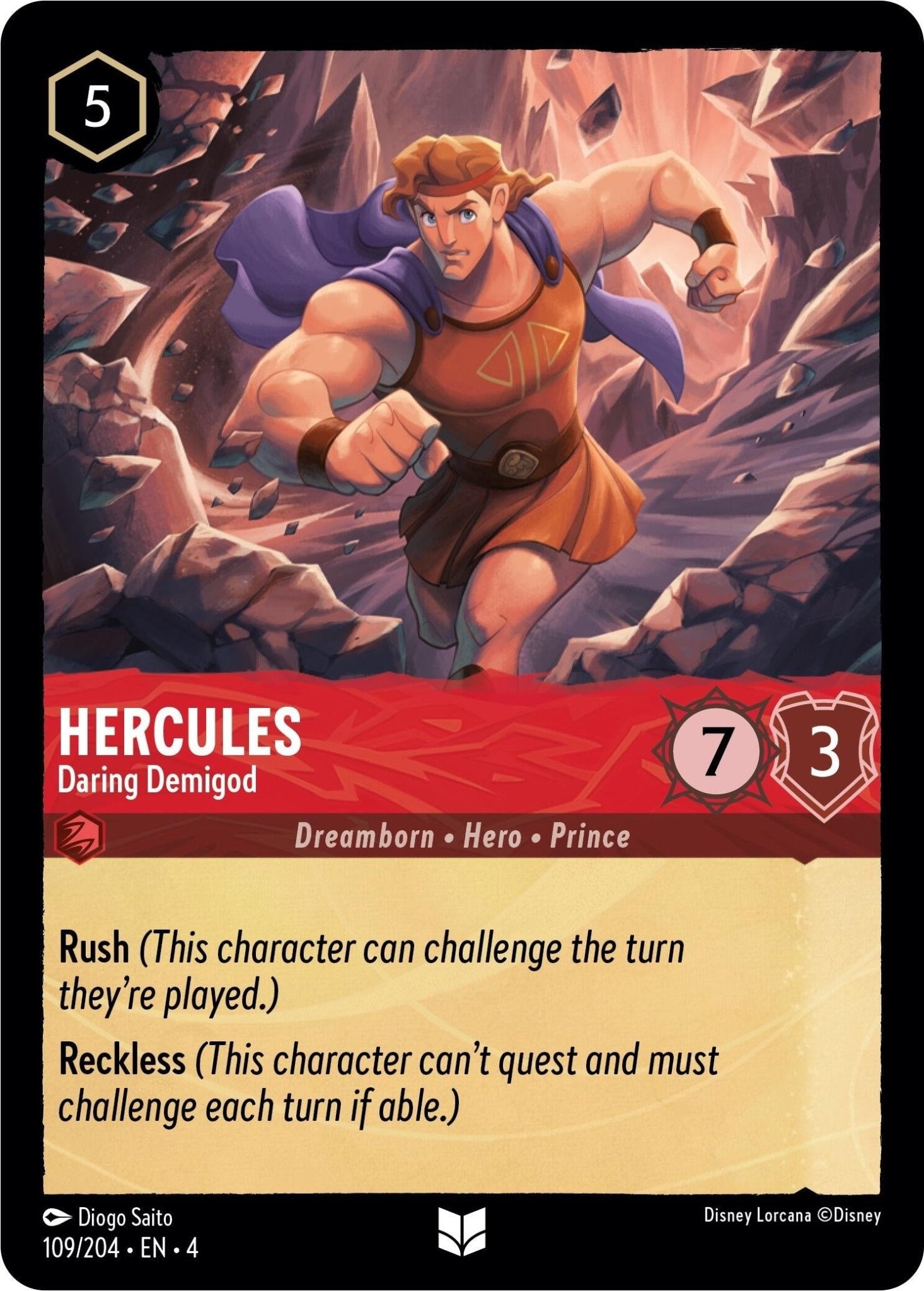 Disney Lorcana - Hercules - Daring Demigod (109/204) (Ursula's Return)