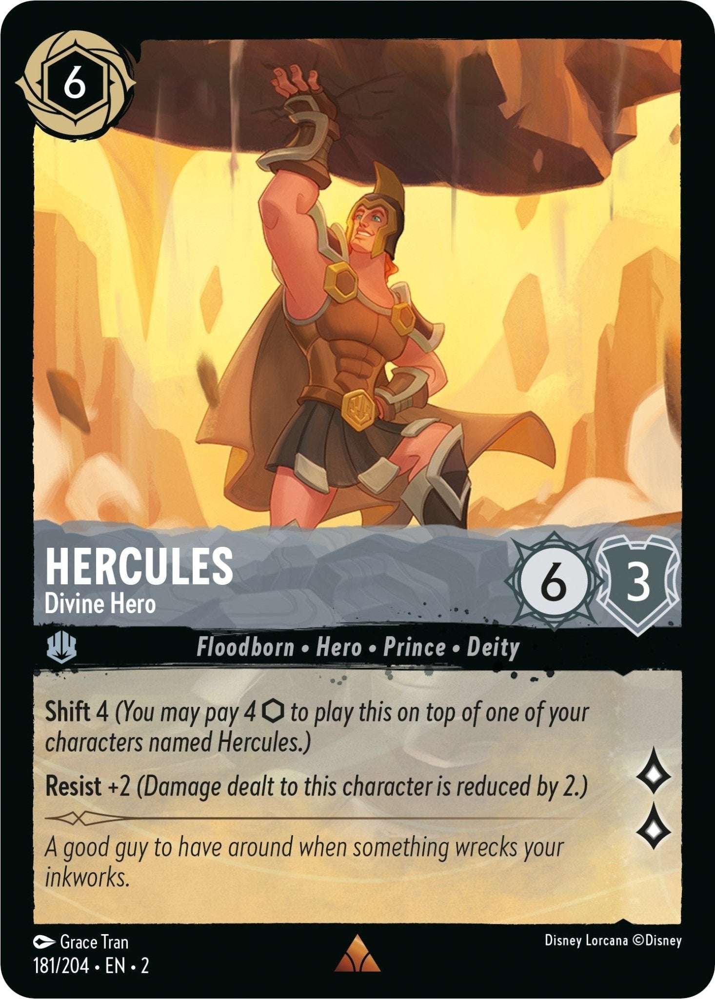 Disney Lorcana - Hercules - Divine Hero (181/204) (Rise of the Floodborn)