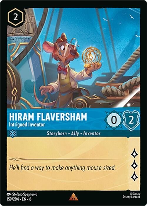 Disney Lorcana - Hiram Flaversham - Intrigued Inventor (159/204) (Azurite Sea)
