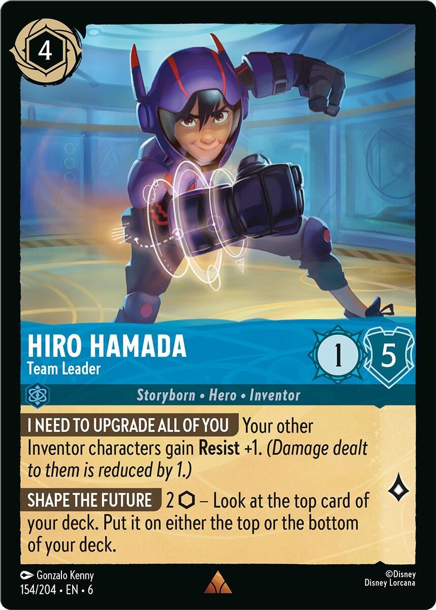 Disney Lorcana - Hiro Hamada - Team Leader (154/204) (Azurite Sea)