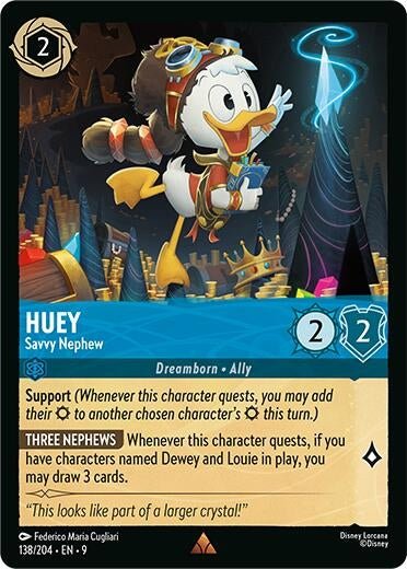 Disney Lorcana - Huey - Savvy Nephew (138/204) (Fabled)
