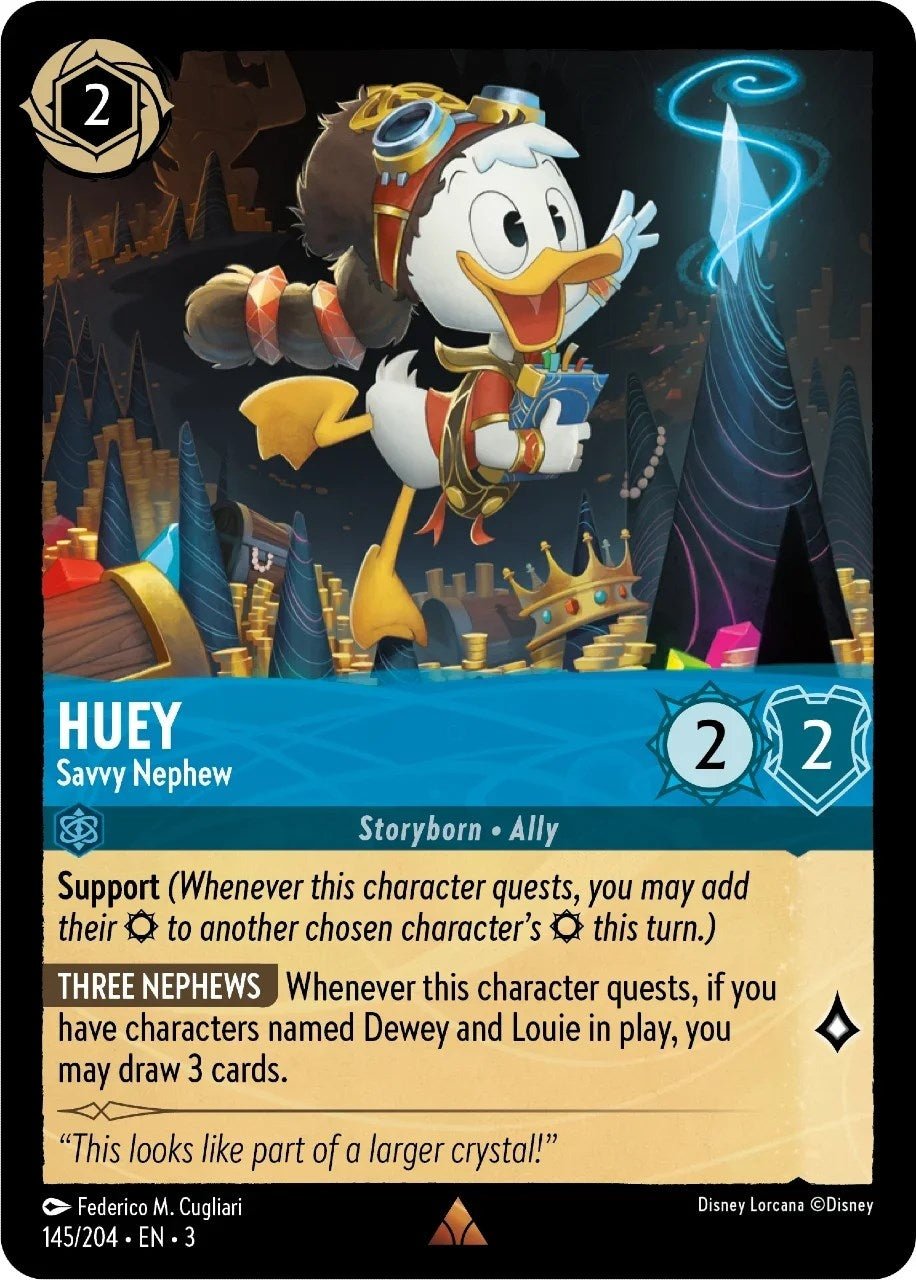 Disney Lorcana - Huey - Savvy Nephew (145/204) (Into the Inklands)