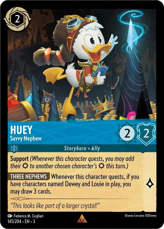 Disney Lorcana - Huey - Savvy Nephew (145/204) (Into the Inklands)