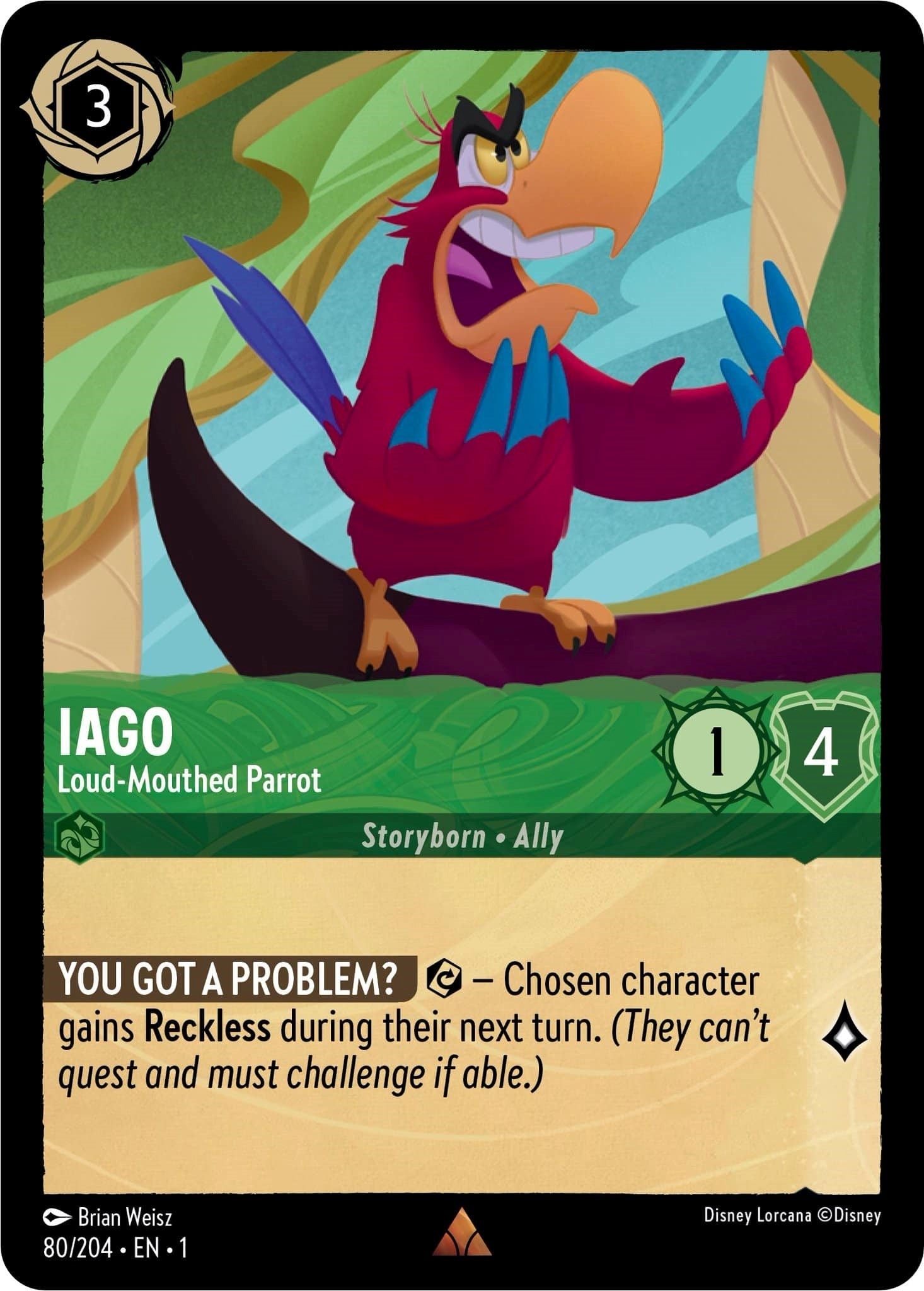 Disney Lorcana - Iago - Loud - Mouthed Parrot (80/204) (The First Chapter)