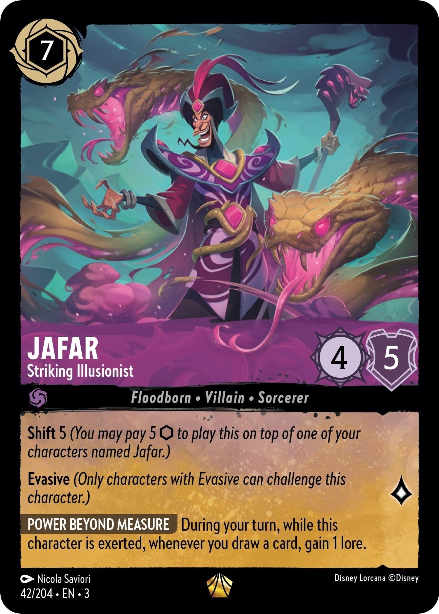 Disney Lorcana - Jafar - Striking Illusionist (42/204) (Into the Inklands)