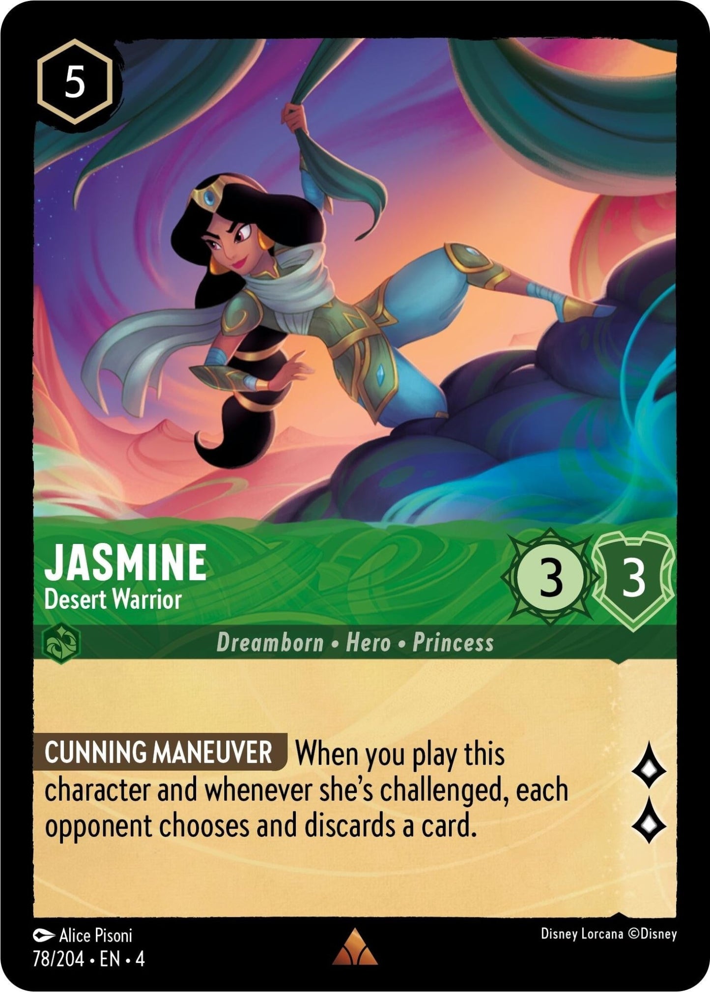 Disney Lorcana - Jasmine - Desert Warrior (78/204) (Ursula's Return)