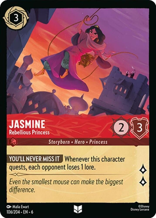 Disney Lorcana - Jasmine - Rebellious Princess (106/204) (Azurite Sea)