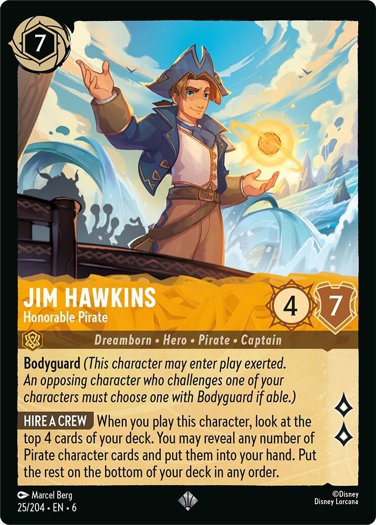 Disney Lorcana - Jim Hawkins - Honorable Pirate (25/204) (Azurite Sea)