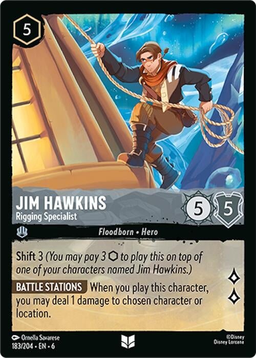 Disney Lorcana - Jim Hawkins - Rigging Specialist (183/204) (Azurite Sea)