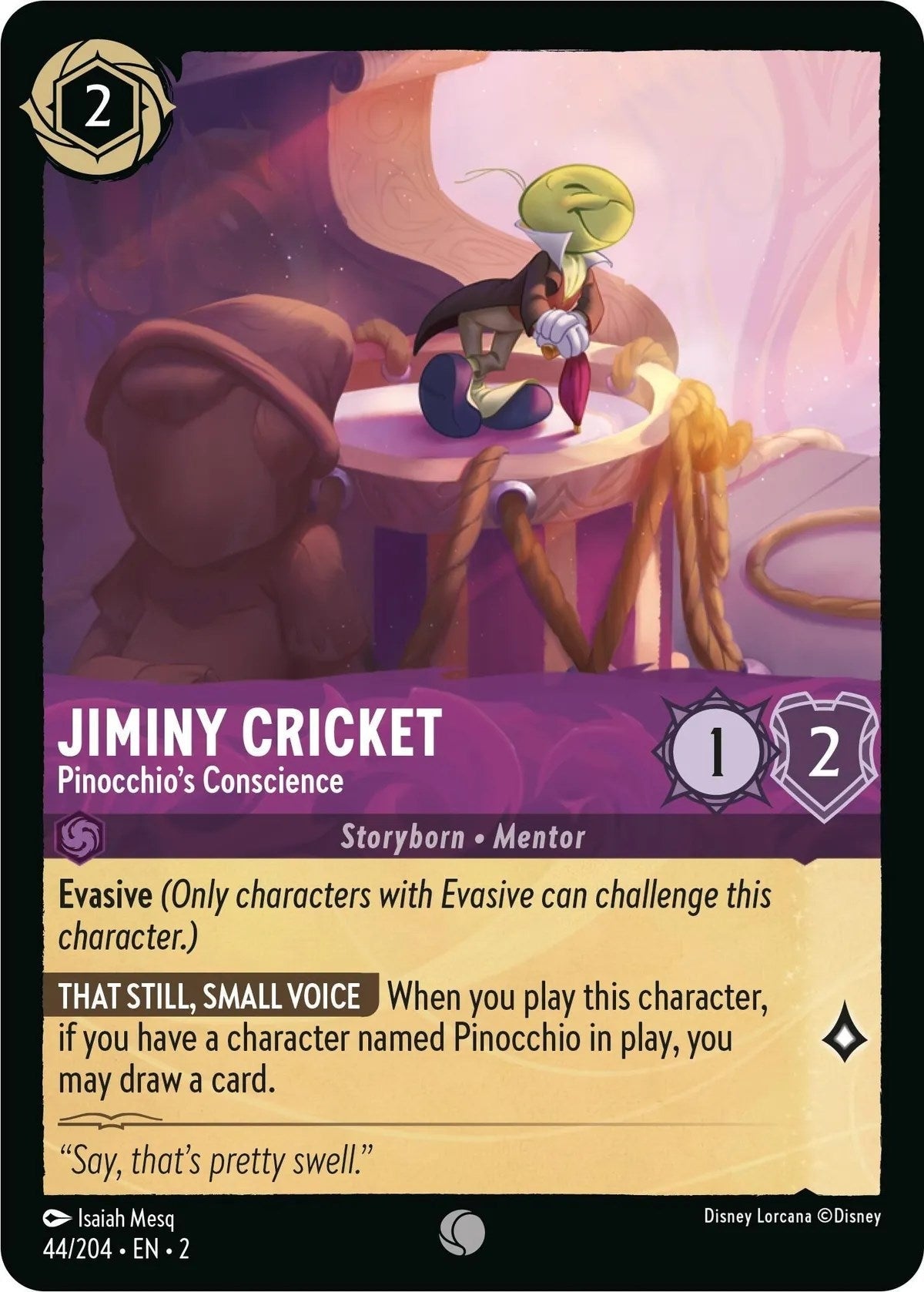Disney Lorcana - Jiminy Cricket - Pinocchio's Conscience (44/204) (Rise of the Floodborn)