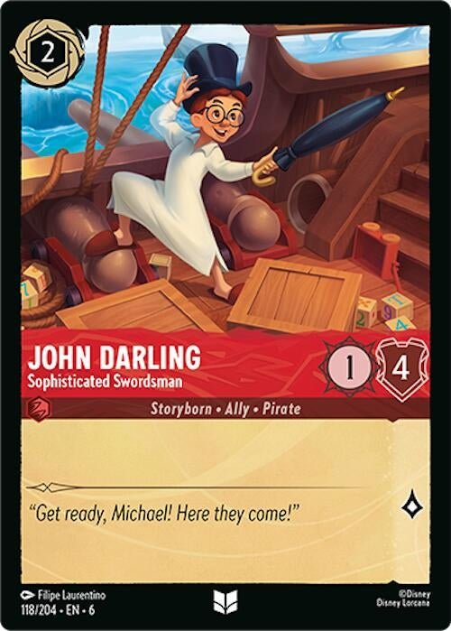 Disney Lorcana - John Darling - Sophisticated Swordsman (118/204) (Azurite Sea)