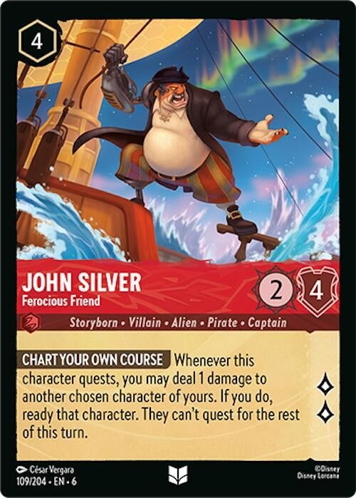 Disney Lorcana - John Silver - Ferocious Friend (109/204) (Azurite Sea)