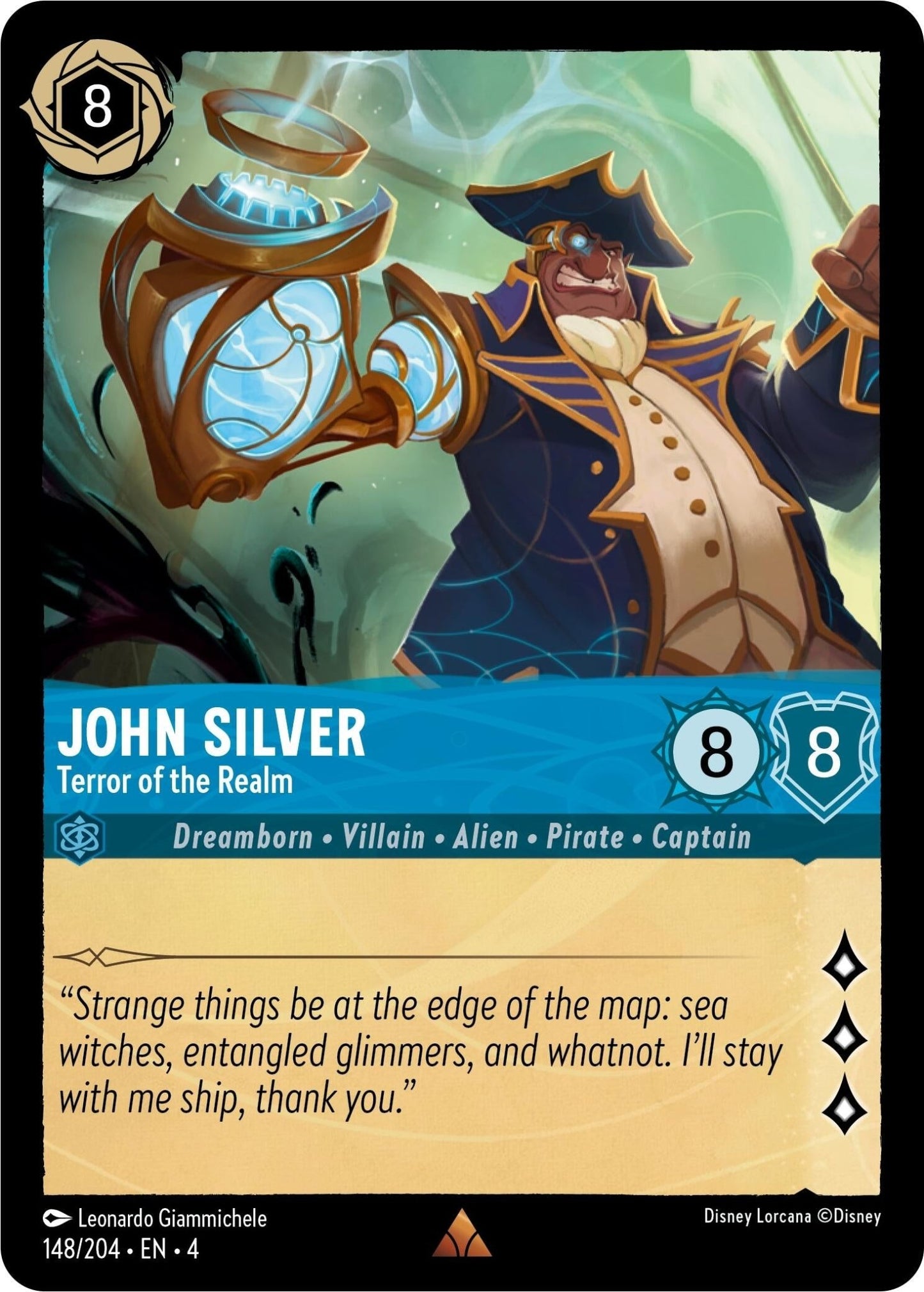 Disney Lorcana - John Silver - Terror of the Realm (148/204) (Ursula's Return)