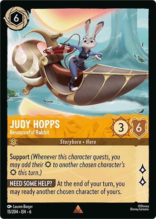 Disney Lorcana - Judy Hopps - Resourceful Rabbit (15/204) (Azurite Sea)