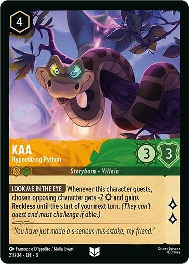 Disney Lorcana - Kaa - Hypnotizing Python (21/204) (Reign of Jafar)