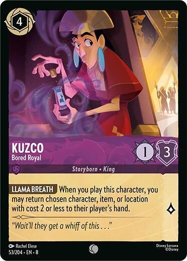 Disney Lorcana - Kuzco - Bored Royal (53/204) (Reign of Jafar)