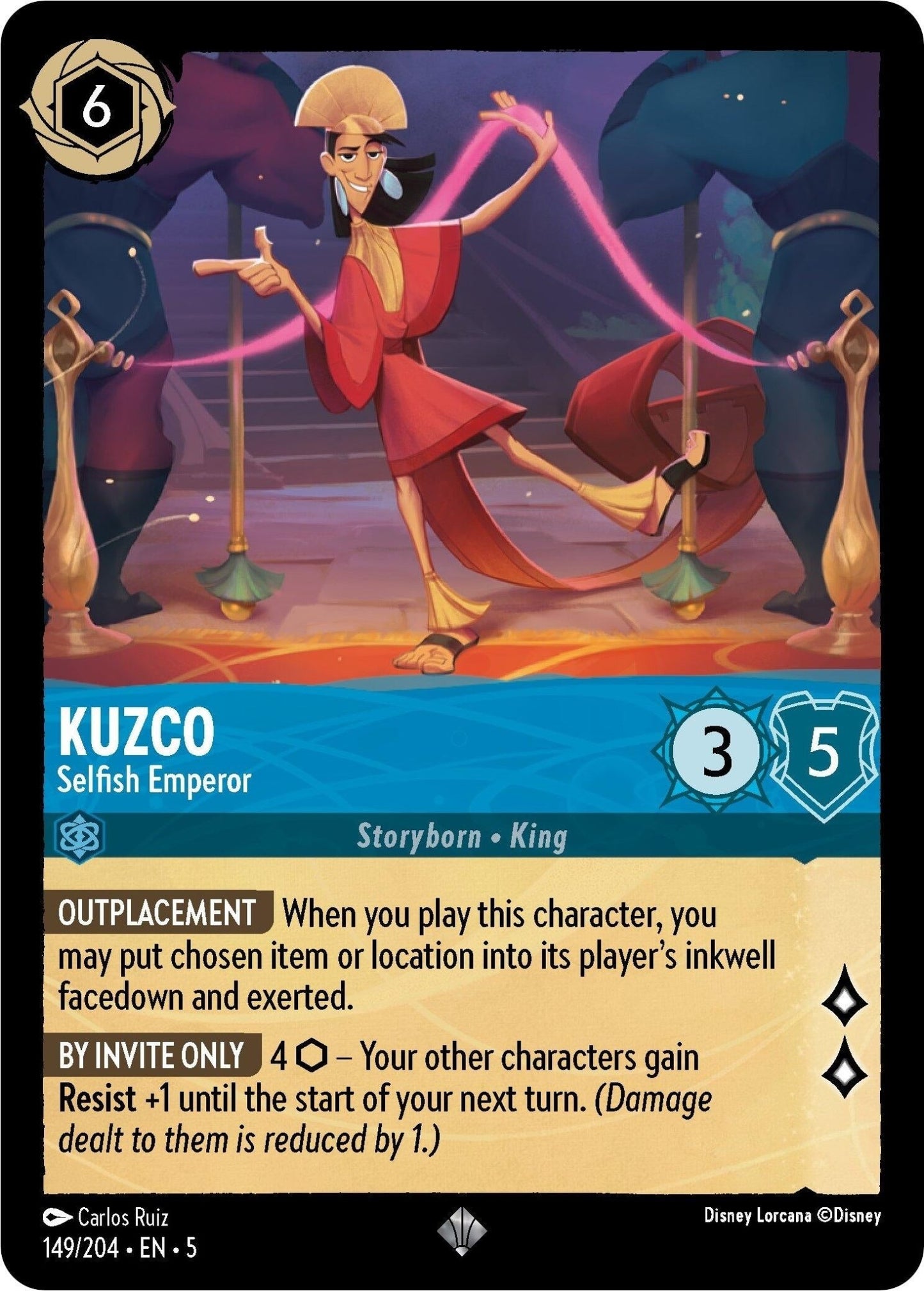 Disney Lorcana - Kuzco - Selfish Emperor (149/204) (Shimmering Skies)