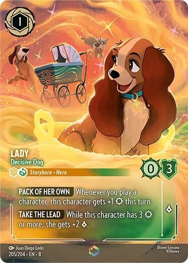 Disney Lorcana - Lady - Decisive Dog (Enchanted) (205/204) (Reign of Jafar)