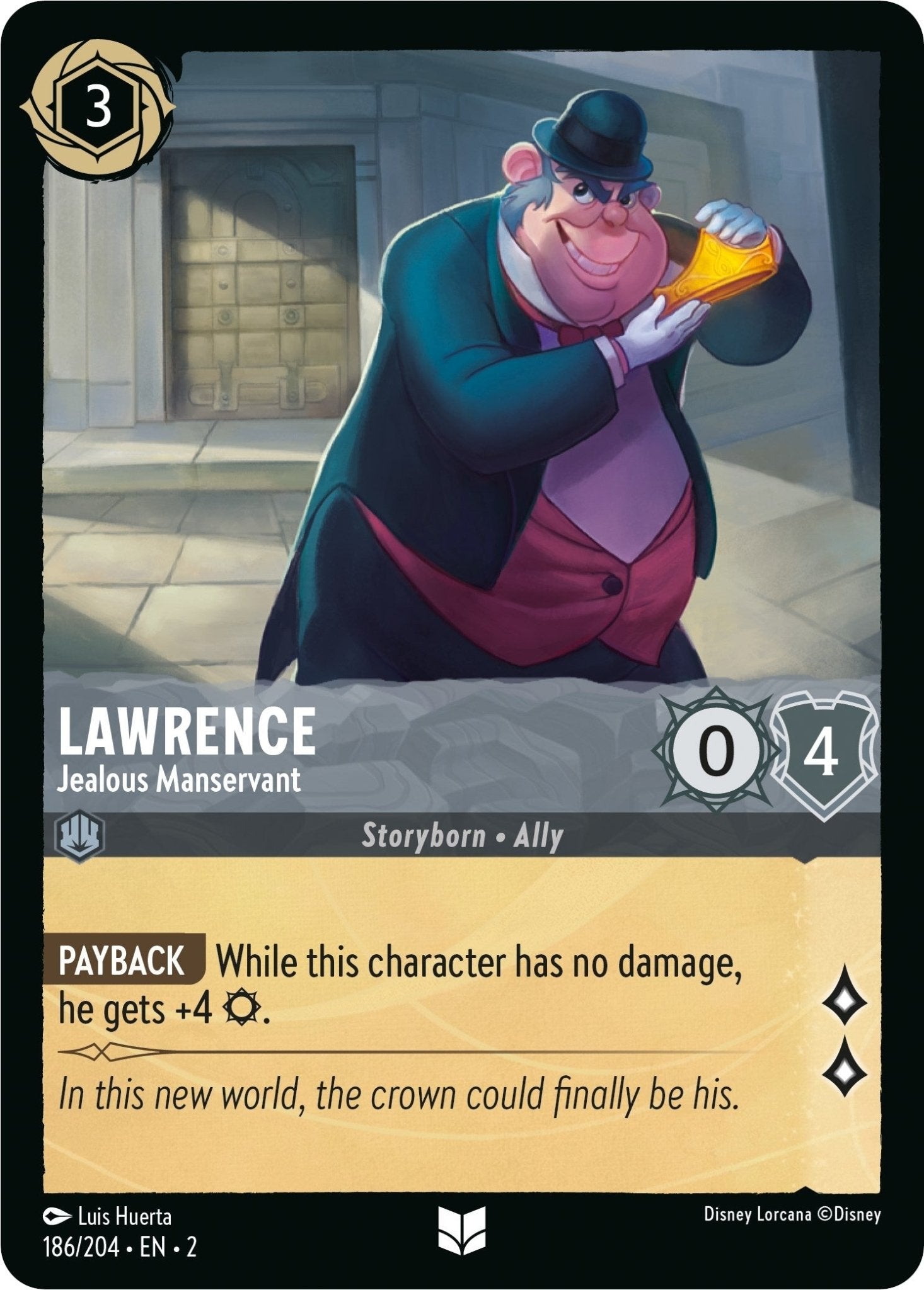 Disney Lorcana - Lawrence - Jealous Manservant (186/204) (Rise of the Floodborn)