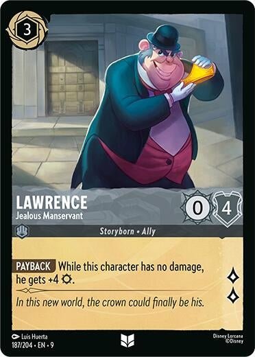 Disney Lorcana - Lawrence - Jealous Manservant (187/204) (Fabled)