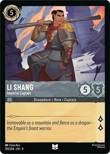 Disney Lorcana - Li Shang - Imperial Captain (193/204) (Fabled)