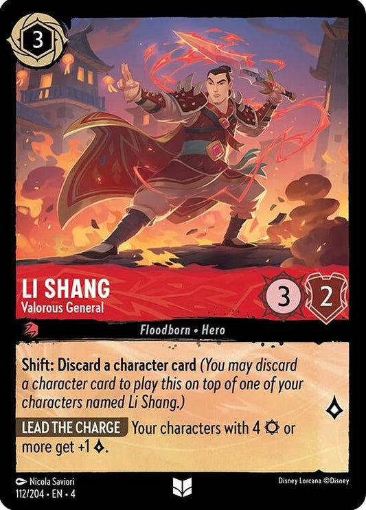 Disney Lorcana - Li Shang - Valorous General (112/204) (Ursula's Return)