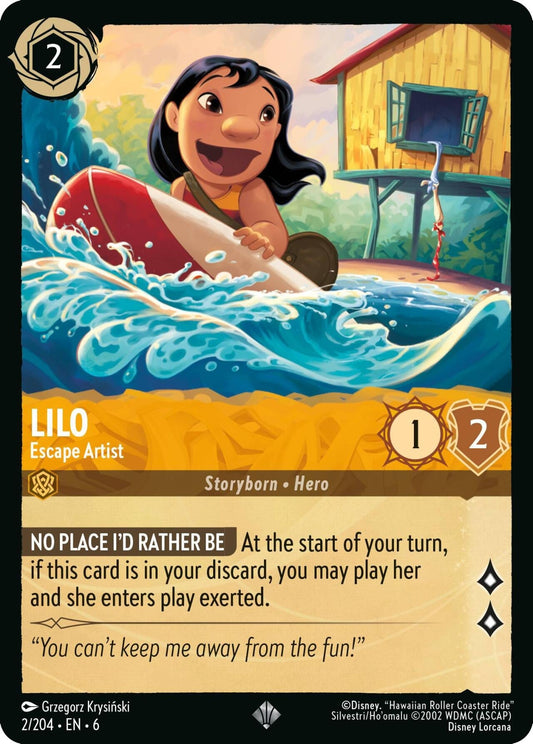 Disney Lorcana - Lilo - Escape Artist (2/204) (Azurite Sea)