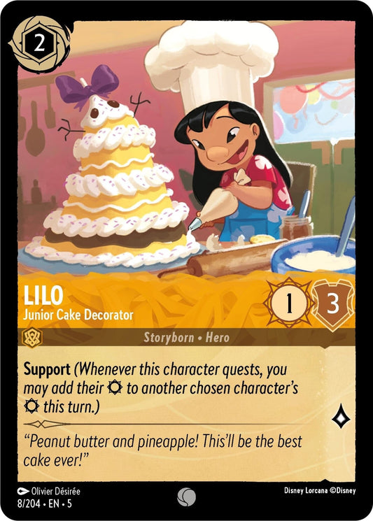 Disney Lorcana - Lilo - Junior Cake Decorator (8/204) (Shimmering Skies)