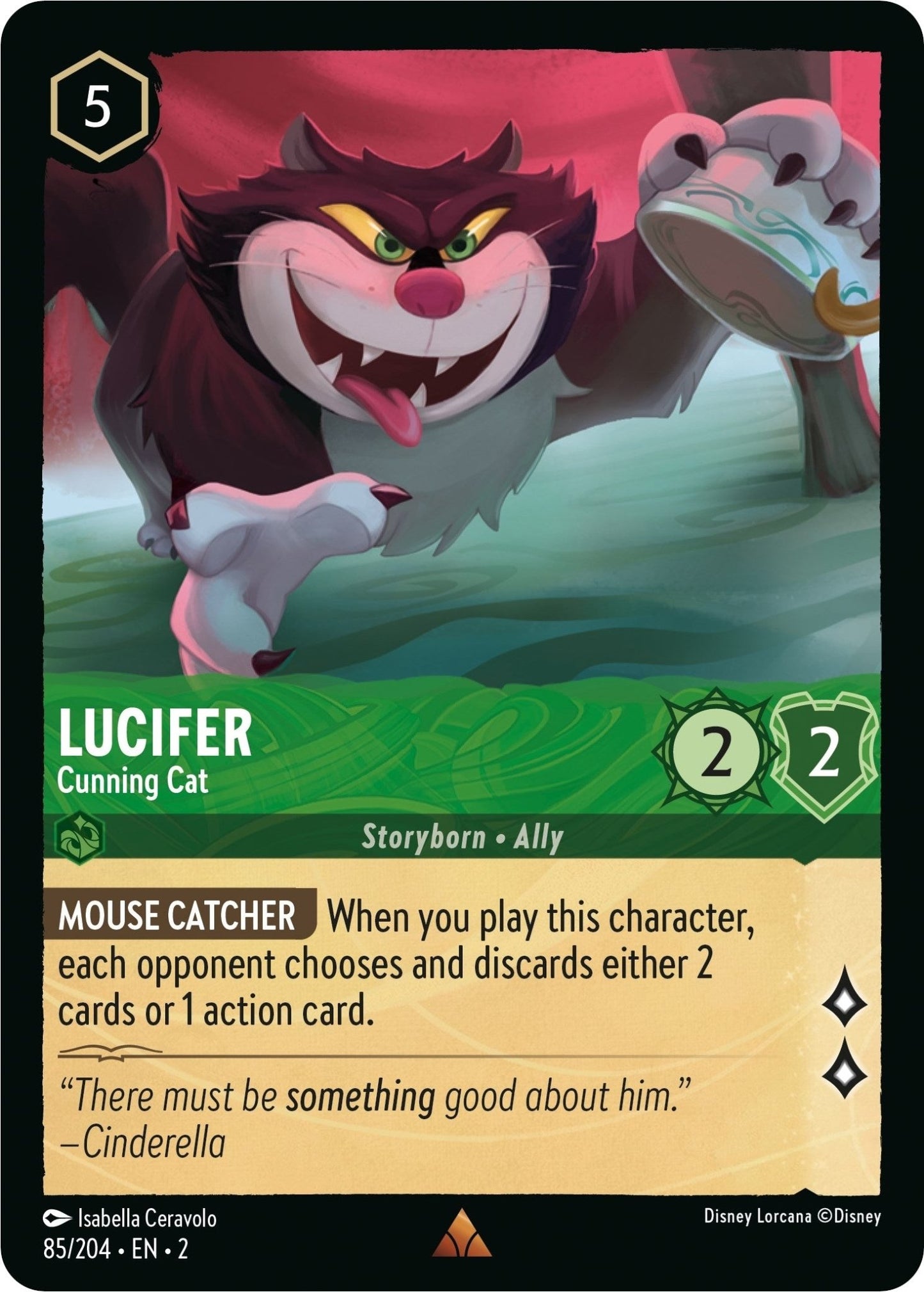 Disney Lorcana - Lucifer - Cunning Cat (85/204) (Rise of the Floodborn)