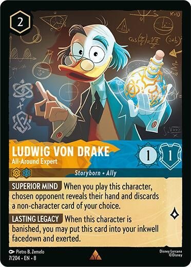 Disney Lorcana - Ludwig Von Drake - All - Around Expert (7/204) (Reign of Jafar)