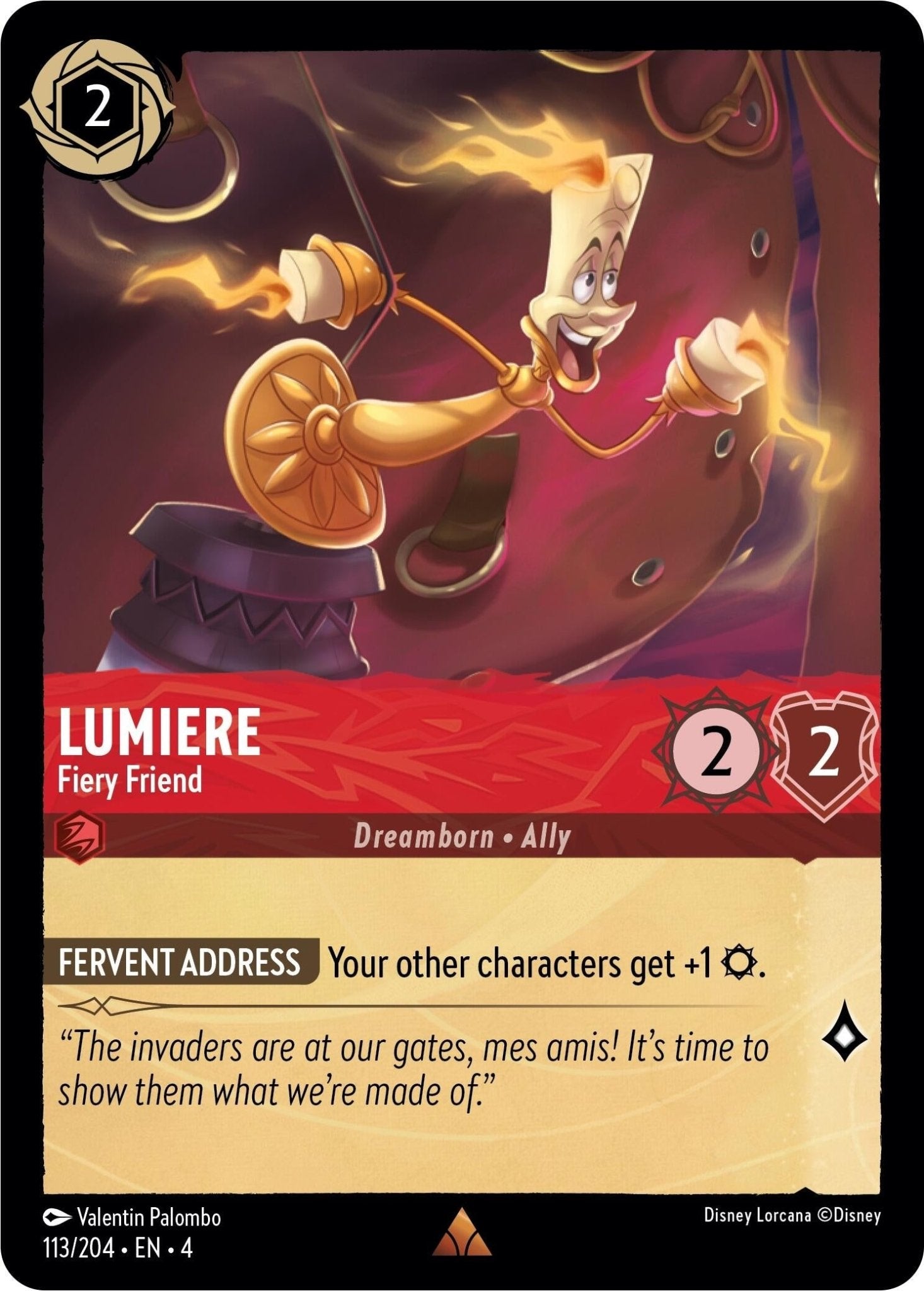 Disney Lorcana - Lumiere - Fiery Friend (113/204) (Ursula's Return)