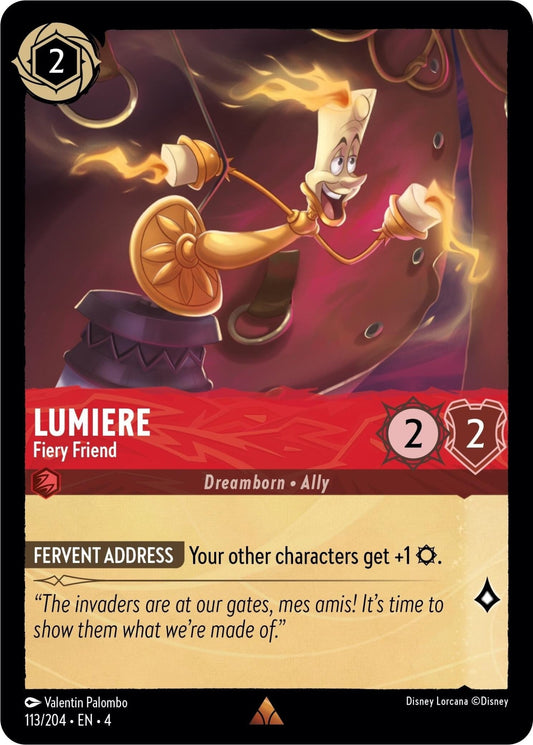 Disney Lorcana - Lumiere - Fiery Friend (113/204) (Ursula's Return)