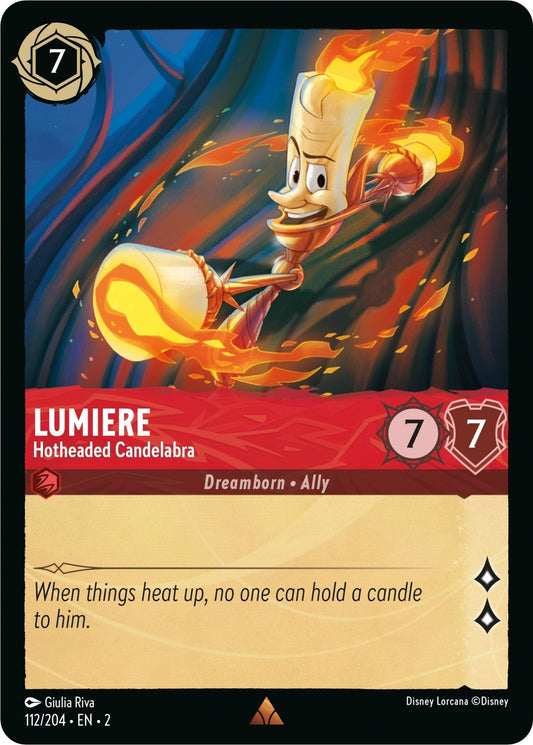 Disney Lorcana - Lumiere - Hotheaded Candelabra (112/204) (Rise of the Floodborn)