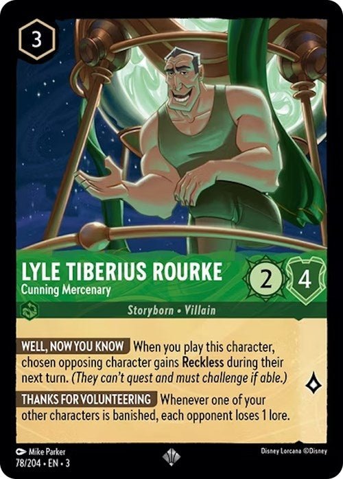Disney Lorcana - Lyle Tiberius Rourke - Cunning Mercenary (78/204) (Into the Inklands)